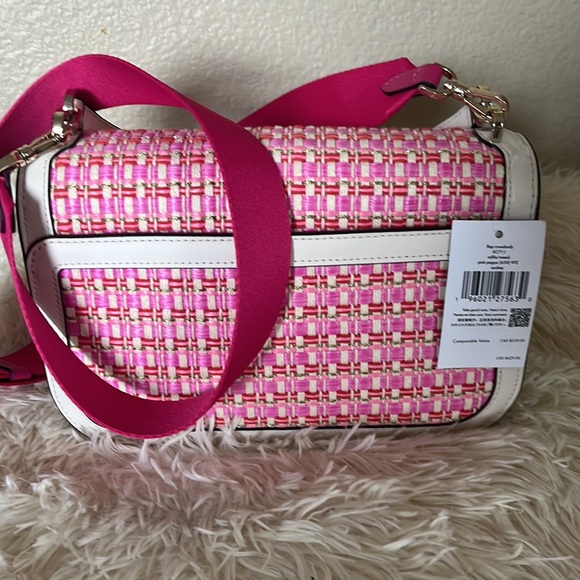 BNWT Kate Spade Audrey Raffia Tweed Flap Crossbody - Picture 2 of 8